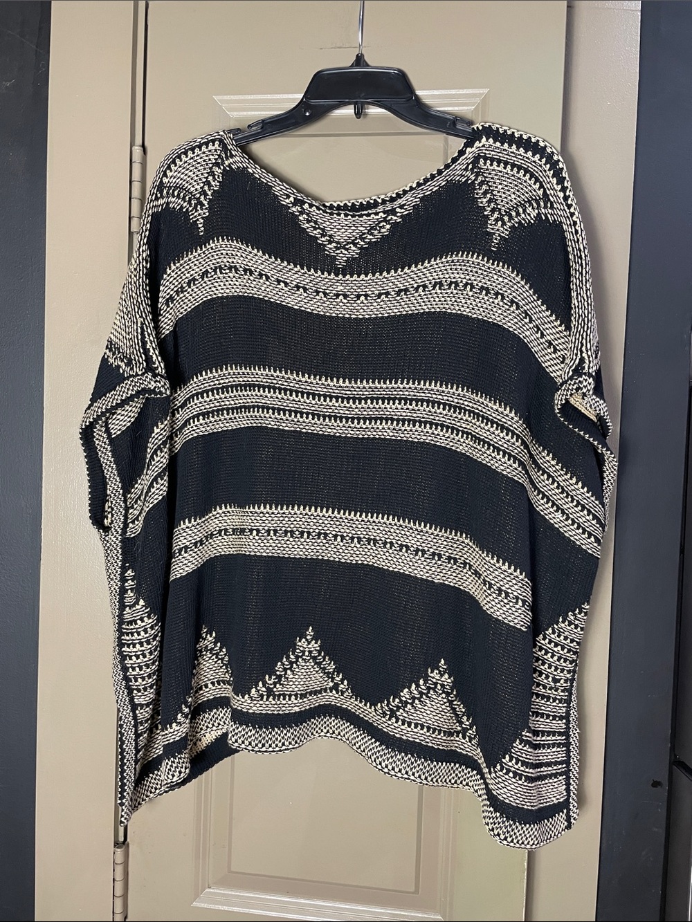 Polo by Ralph Lauren Black & Cream Striped Scoop-Neck Pullover